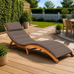 Stylish Acacia Sun Lounger with Comfortable Cushion