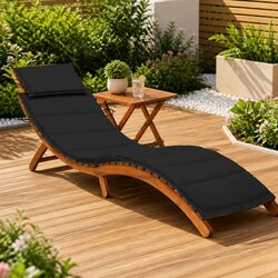 Stylish Sun Lounger with Cushion and Side Table for Your Patio