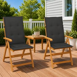 Stylish Teak Reclining Patio Chairs Set of 2