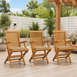 Transform Your Outdoor Space with 3 Teak Wood Garden Chairs