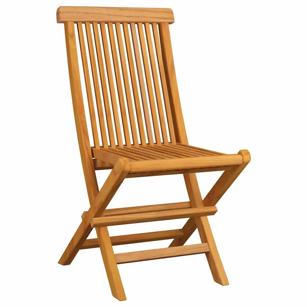 Teak Wood Folding Garden Chairs Set 4 Pieces with Anthracite Cushions for Outdoor Seating