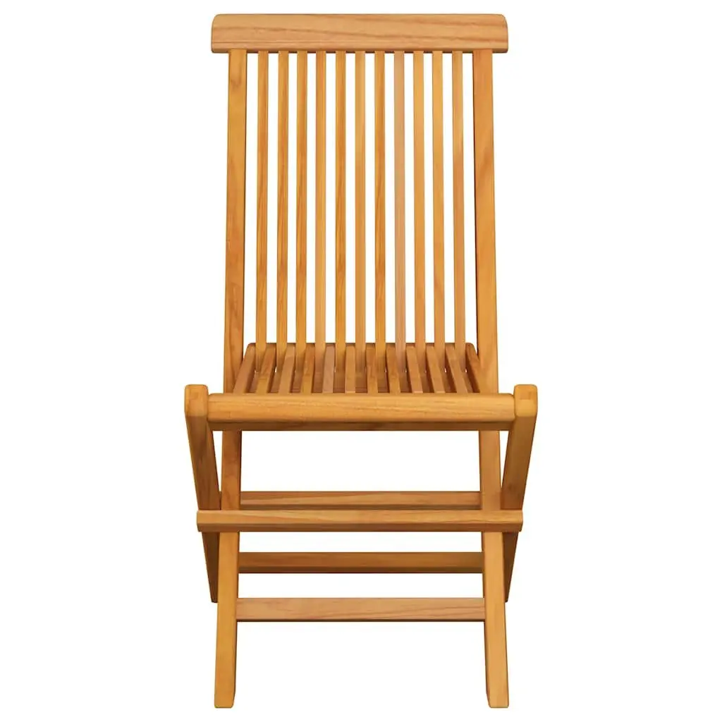Teak Wood Folding Garden Chairs Set 4 Pieces with Anthracite Cushions for Outdoor Seating