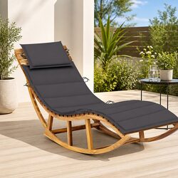 Elegant Rocking Sun Lounger with Cushion for Your Patio