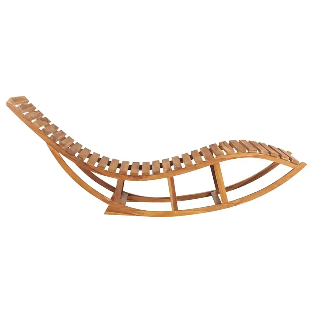 Wooden Rocking Sun Lounger with Cushion Garden Patio Pool Relaxation Lounging