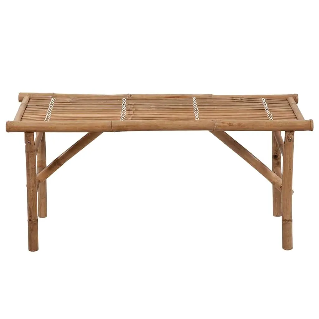 Folding Garden Bench 118cm Portable Bamboo Outdoor Seating with Cushion
