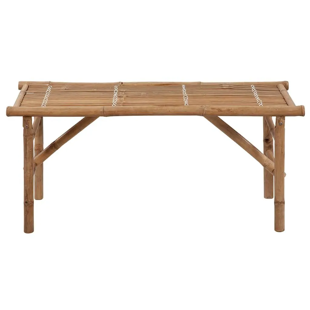 Folding Garden Bench 118cm Outdoor Seating with Cushion Taupe Bamboo