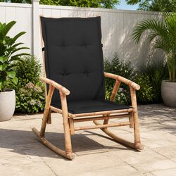 Brown Patio Rocking Chair in Bamboo for Relaxing Spaces