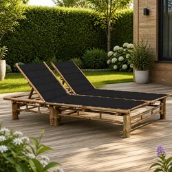 2-Person Outdoor Lounger: Bamboo Garden Seating