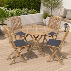 Enhance Your Outdoors with a 5-Piece Bamboo Dining Set