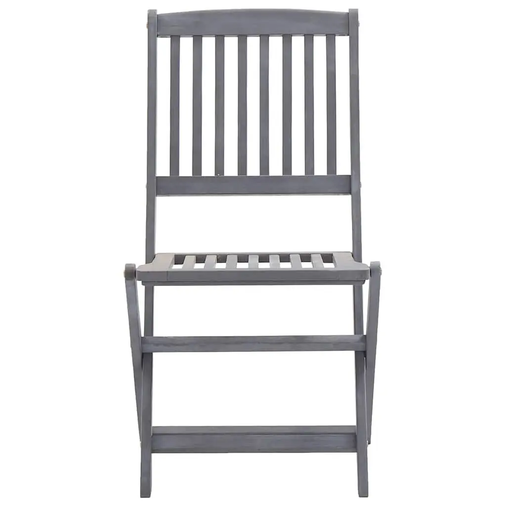 Folding Outdoor Chairs Set 4 pcs with Cushions Solid Acacia Wood Weather-Resistant Garden Dining Seating