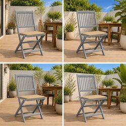Enhance Your Outdoor Space with 4 Folding Chairs and Cushions
