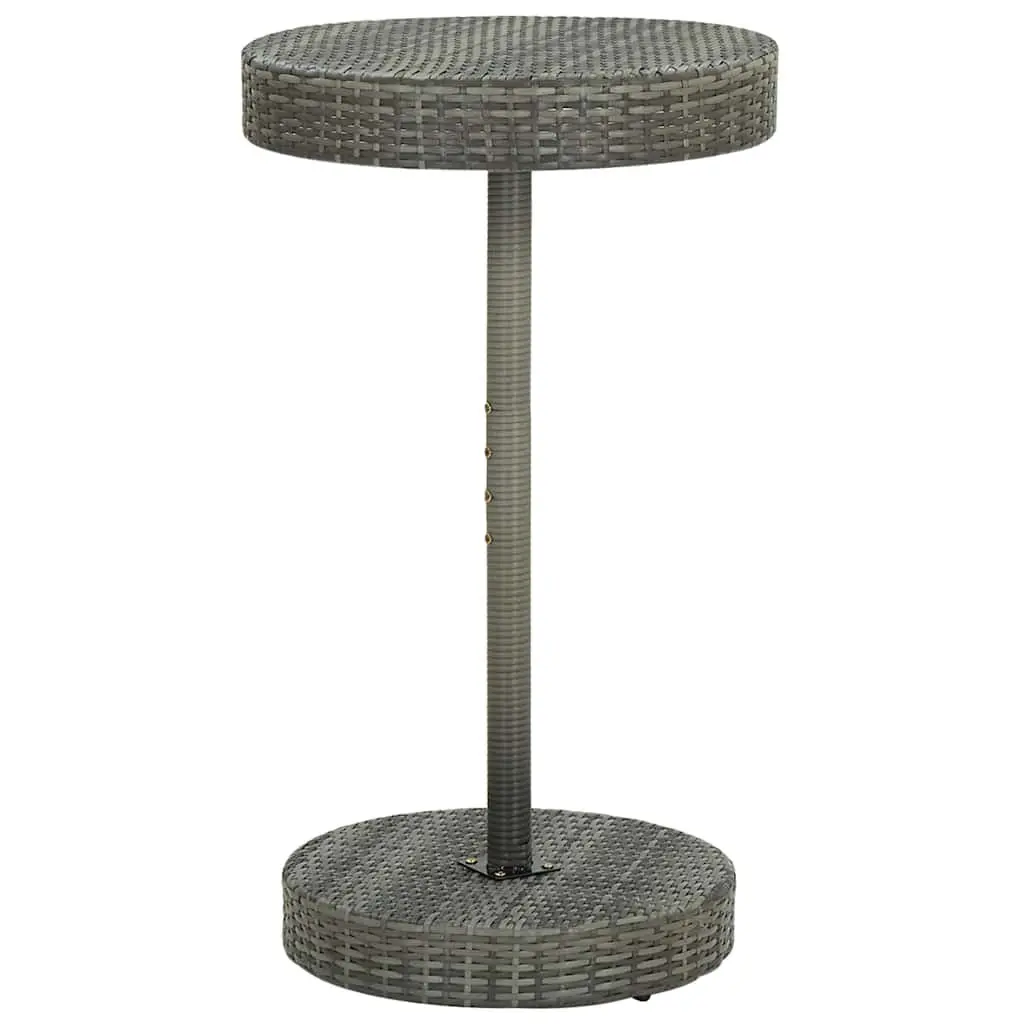 3 Piece Garden Bar Set Grey Outdoor Poly Rattan Bar Table and Stools with Cushions