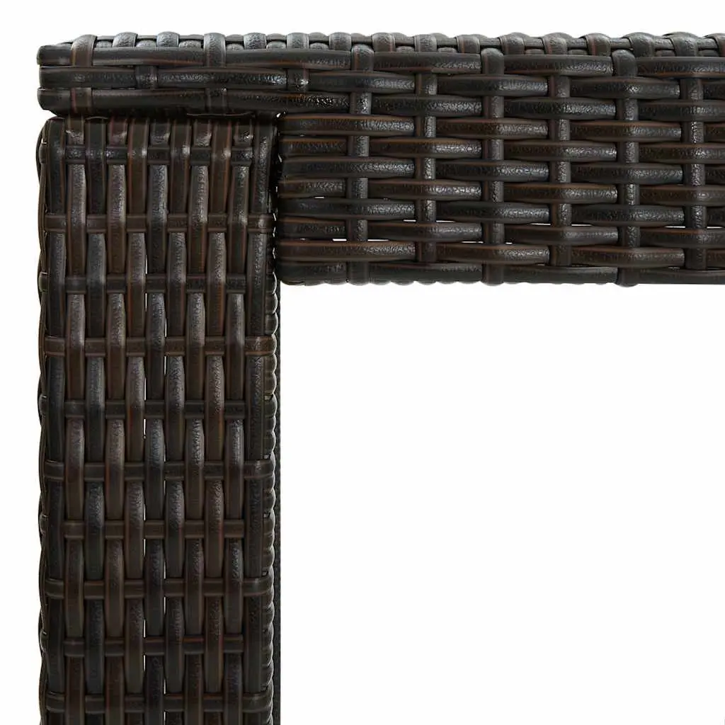 Outdoor Bar Set 5 Piece Brown Poly Rattan Armrest Bar Table and Stools