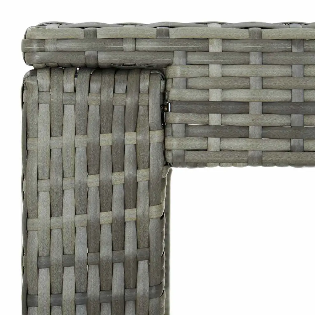 5 Piece Outdoor Bar Set Grey Poly Rattan with Armrest and Footrest