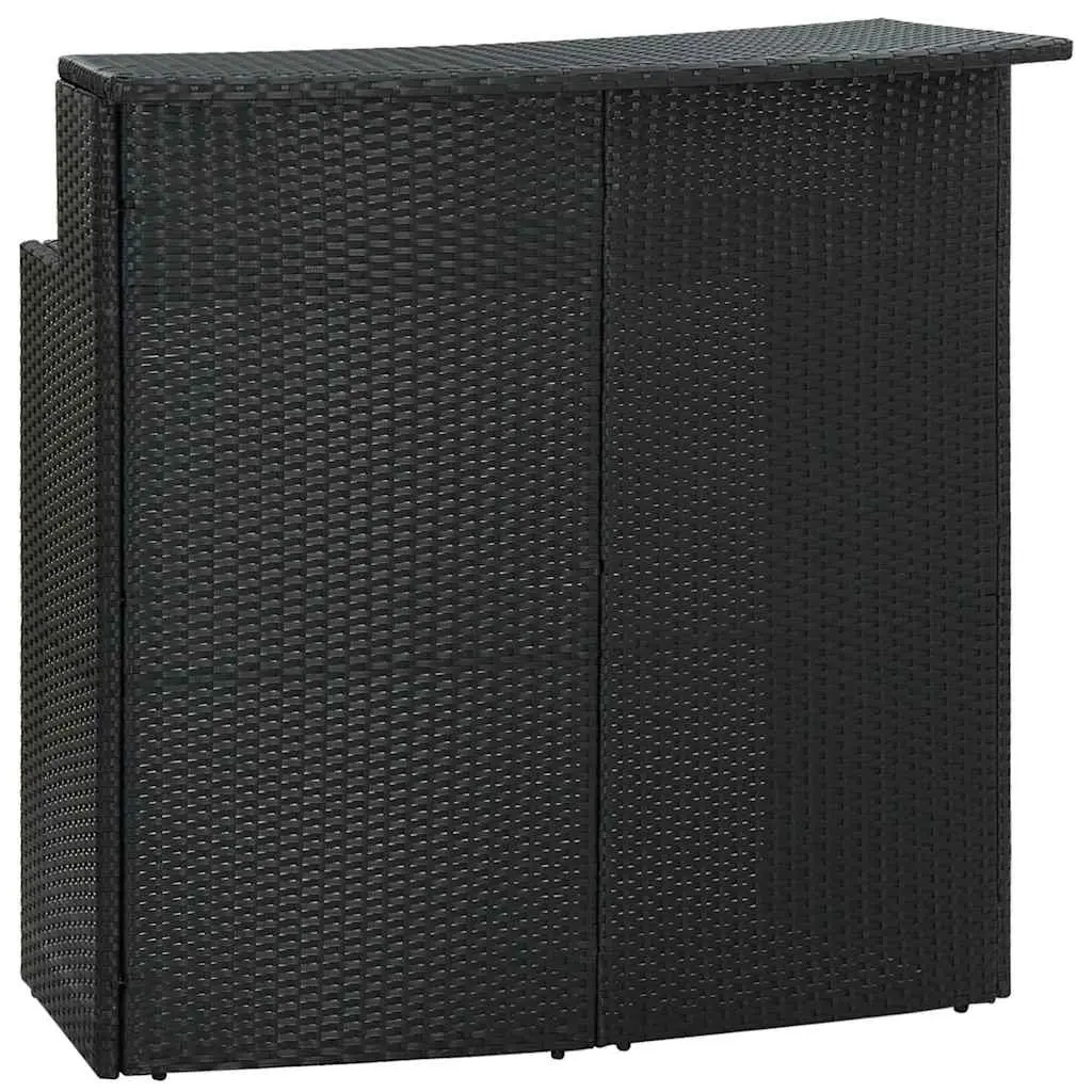 Garden Bar Set 4 Piece Black Weather-resistant PE Rattan with Cushions Outdoor Patio Furniture