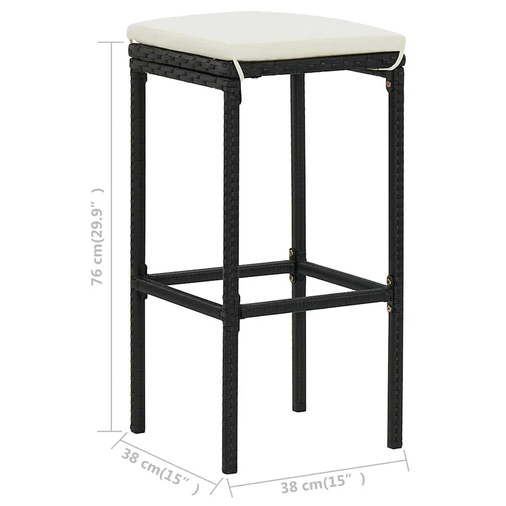 Garden Bar Set 4 Piece Outdoor Furniture Poly Rattan Patio Dining with Cushions