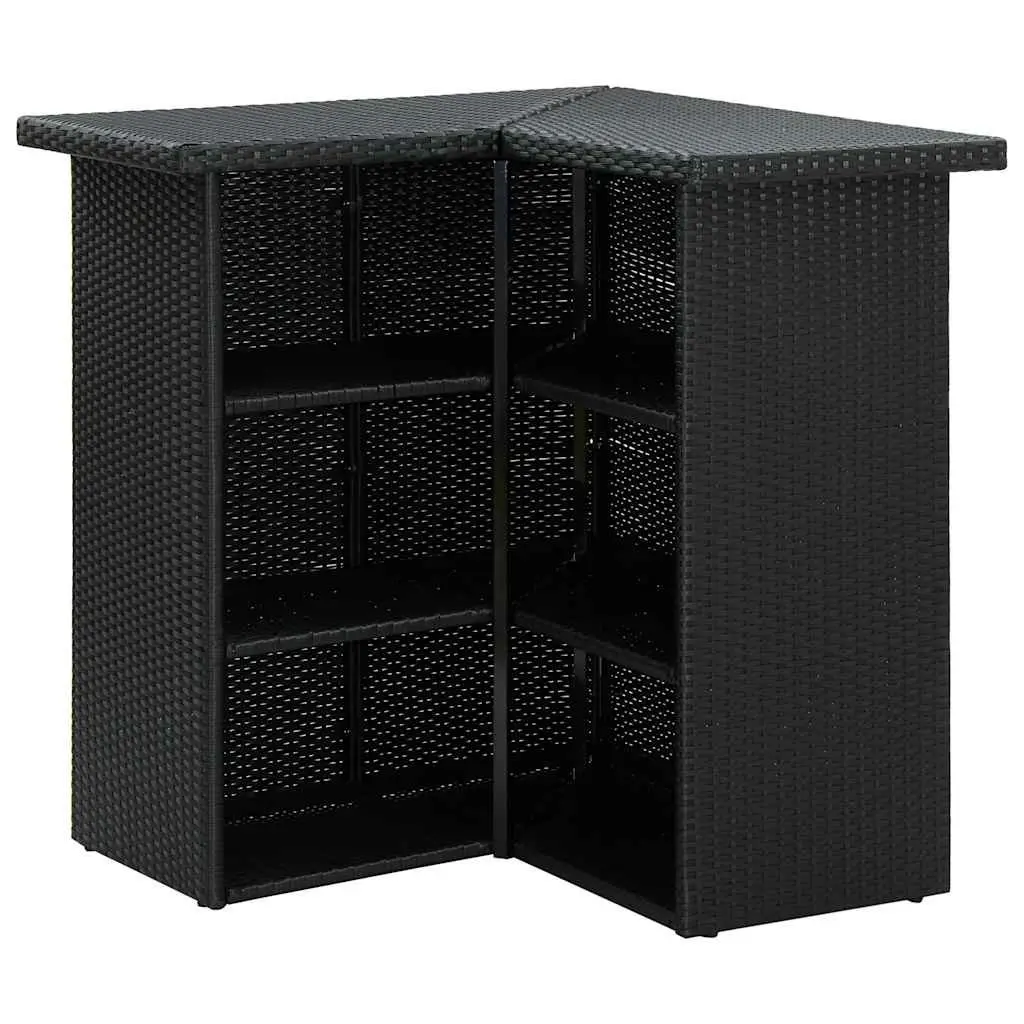 Garden Bar Set 4 Piece Outdoor Furniture Poly Rattan Patio Dining with Cushions