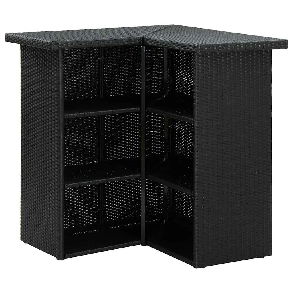 Garden Bar Set 16 Pieces Outdoor Patio Furniture Weather-resistant PE Rattan Black