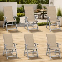 6-Piece Garden Armchairs Set with Cushions for Outdoor Relaxation
