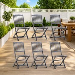 Enhance Your Outdoor Space with 6 Grey Folding Chairs