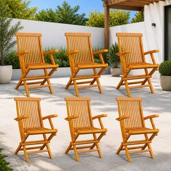 Enhance Your Outdoor Space with 6 Folding Teak Chairs