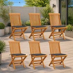 Upgrade Your Outdoor Space with 6 Folding Teak Chairs