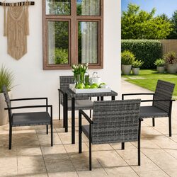 Enhance Your Patio with 5 Piece Grey Garden Dining Set