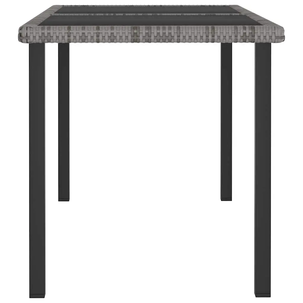 Outdoor Patio Dining Set 7 Piece Grey PE Rattan Table with Steel Frame and Cushions