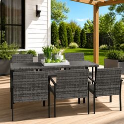 Transform Your Patio with a 7 Piece Grey Rattan Dining Set