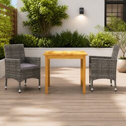 Elevate Your Patio with a Stylish 3 Piece Grey Dining Set