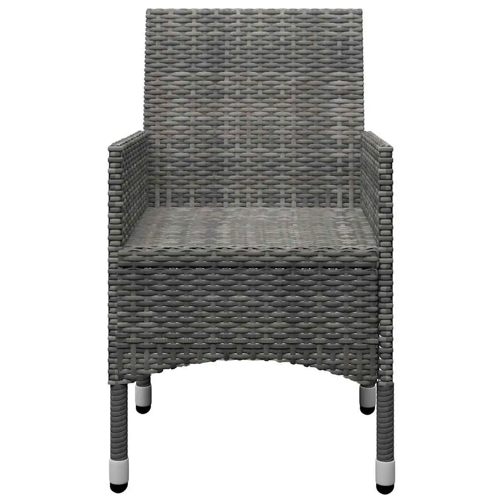 Outdoor Dining Set 5 Piece Grey Acacia Wood Table Rattan Chairs with Cushions