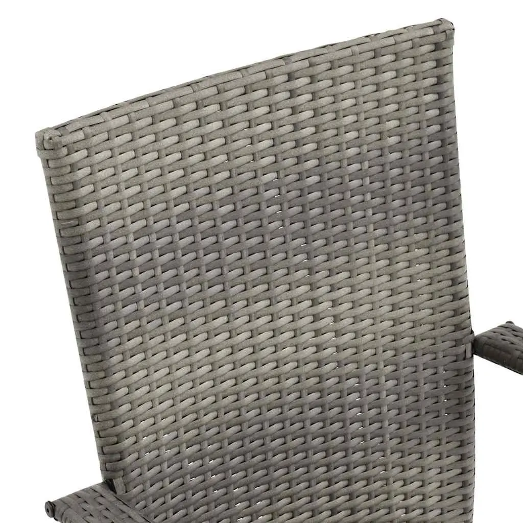 Garden Dining Set 3 Piece Grey Outdoor Furniture Table Chairs