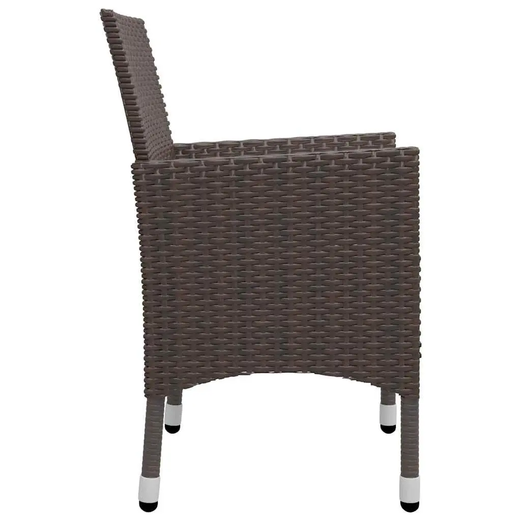Garden Dining Set 5 Piece Brown Outdoor Table with Cushions Ergonomic Comfort