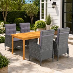 Stylish Grey Garden Dining Set for Your Outdoor Space
