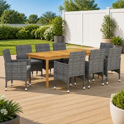 Enhance Your Outdoor Space with 9-Piece Dining Set