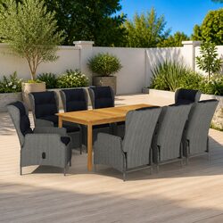 Enhance Your Patio with a 9 Piece Acacia Wood Dining Set