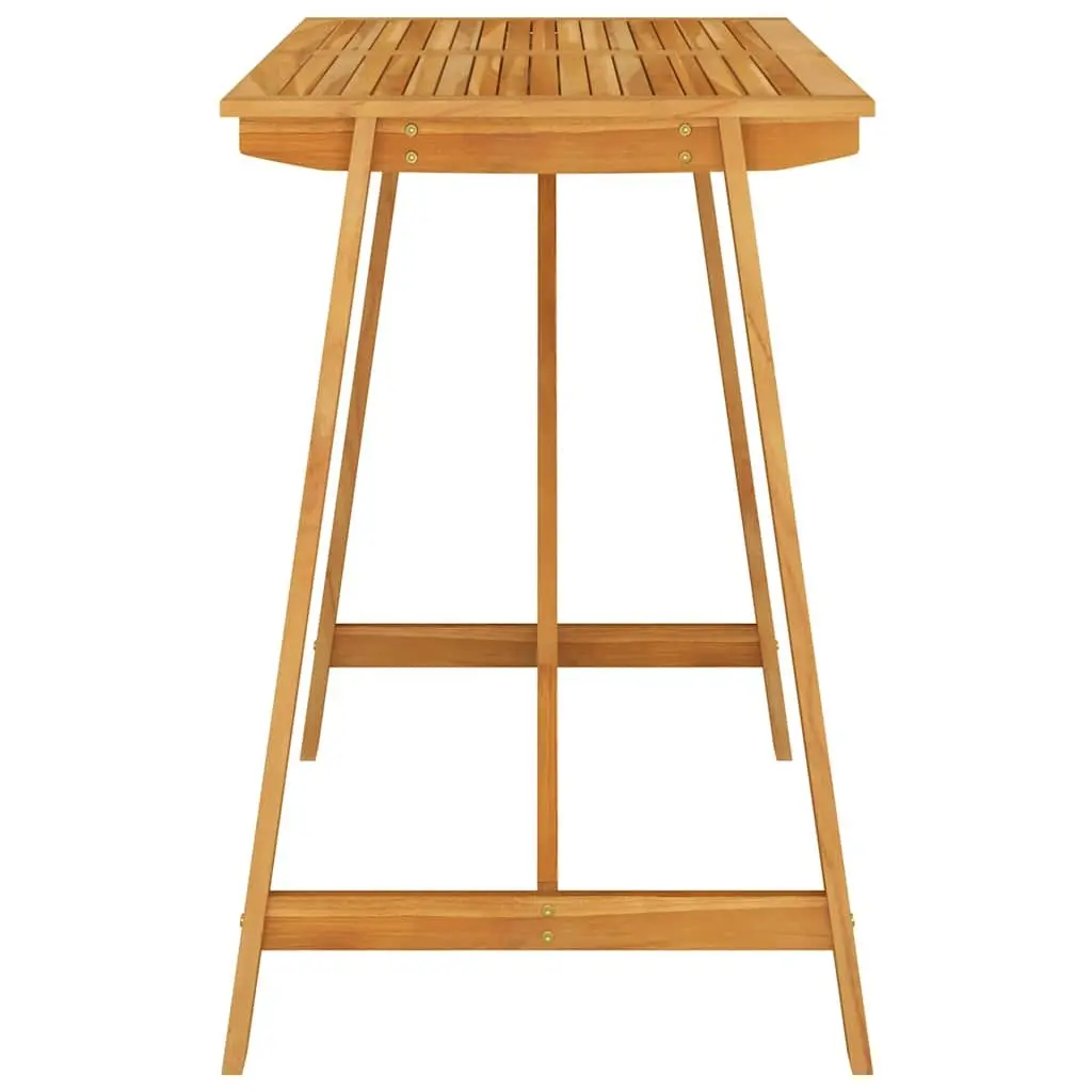 Outdoor Bar Set 7 Piece Black Acacia Wood Steel Frame with Cushions