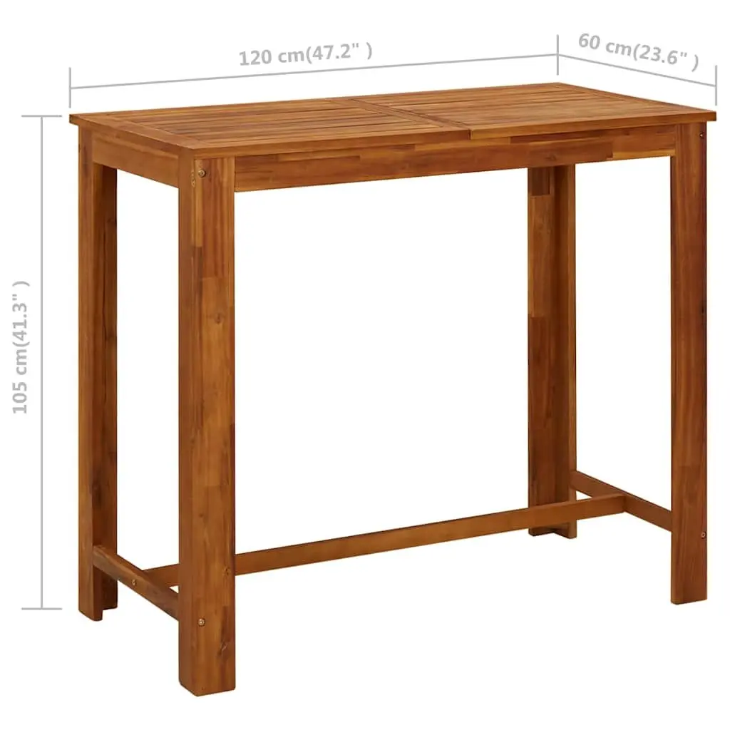 Outdoor Bar Set 7 Piece Weather Resistant Patio Dining Table and Stools Brown
