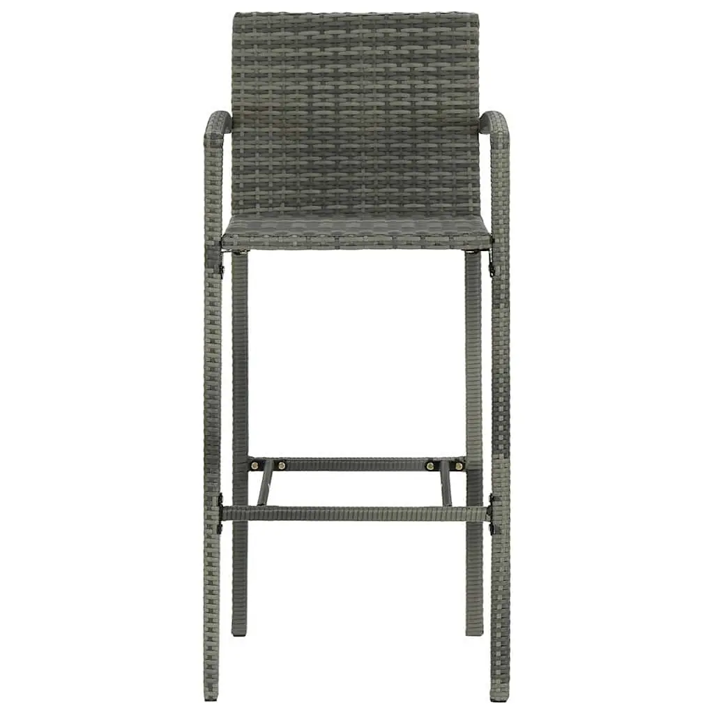 Garden Bar Set 9 Piece Outdoor Patio Furniture Grey Dining Table Stools