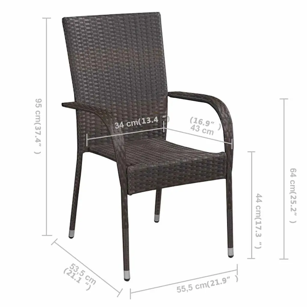 Garden Dining Set 5 Piece Brown Outdoor Furniture Table Chairs Weather-Resistant Rattan
