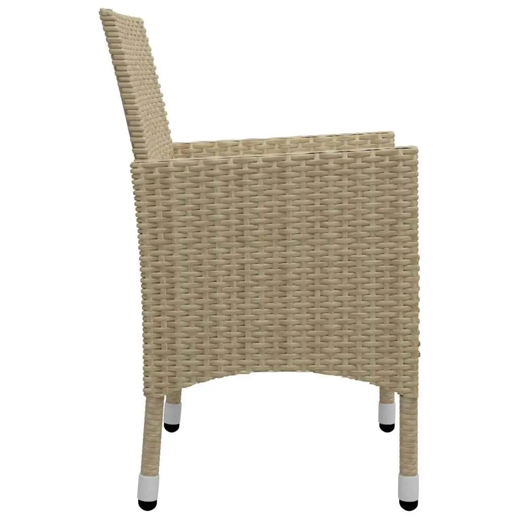 7 Piece Garden Dining Set Beige Outdoor Furniture Table with Chairs for Patio