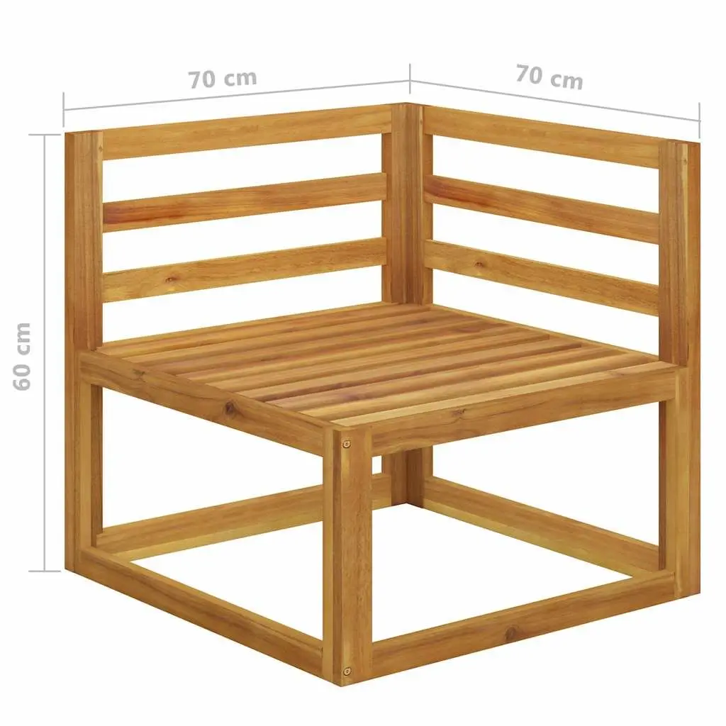 Outdoor Garden Bench Cream Padded Cushions Acacia Wood Frame 2 Seater