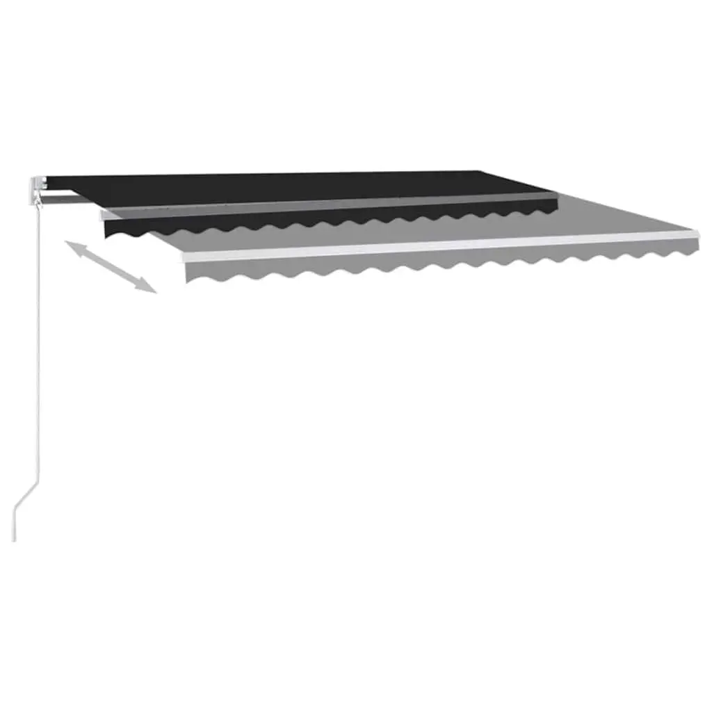 Manual Retractable Awning 400x350 cm Outdoor Patio Sun Shade Adjustable Angle Hand Crank