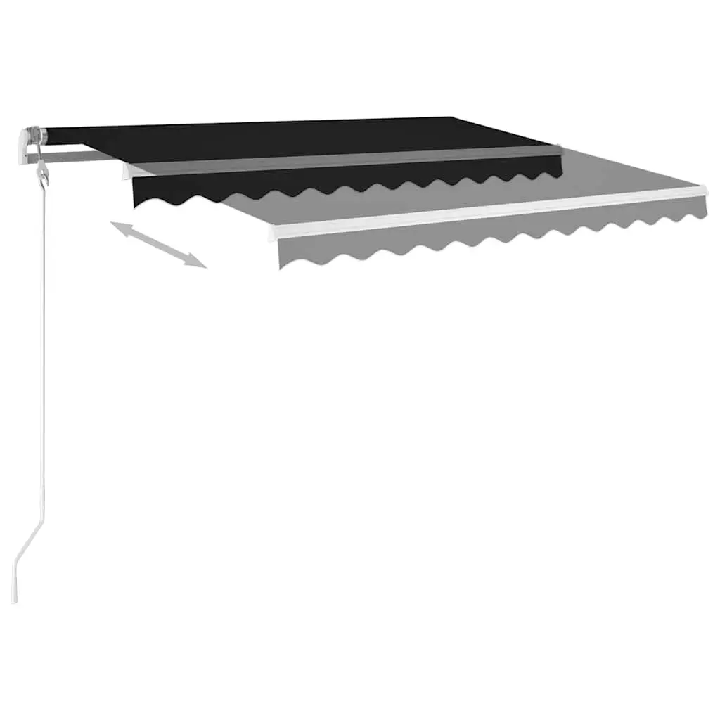 Manual Retractable Awning 3x2.5m Adjustable Frame Sun Shade Outdoor Canopy