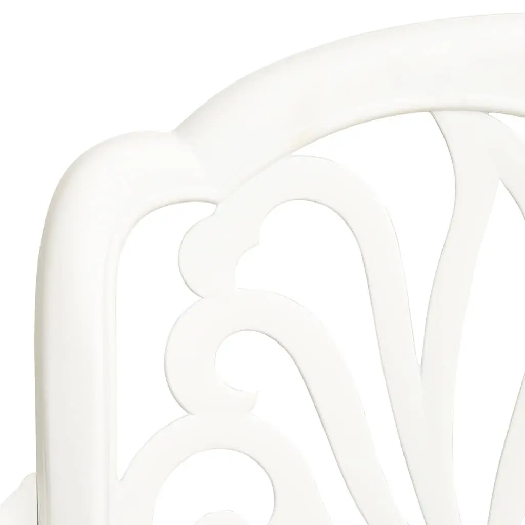 3 Piece Bistro Set Cast Aluminium White Outdoor Garden Furniture Chairs Table