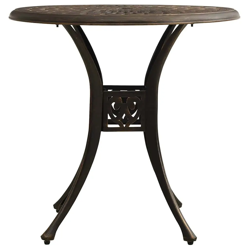 3 Piece Bistro Set Outdoor Garden Furniture Cast Aluminium Bronze Chairs Table with Umbrella Hole