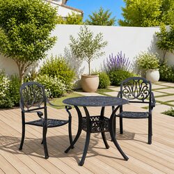 Enhance Your Outdoors with Black Aluminium Bistro Set