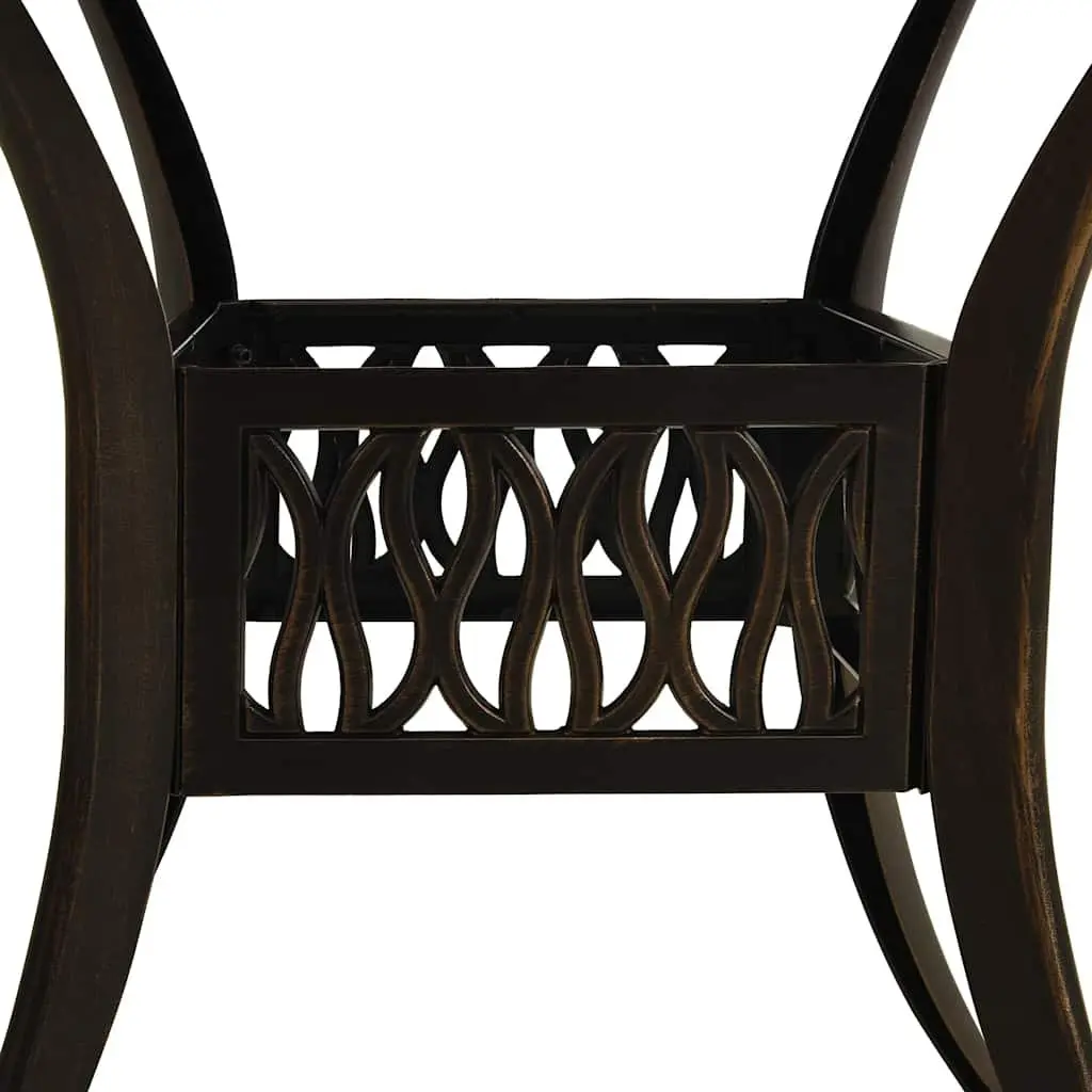 5 Piece Outdoor Bistro Set Brown Cast Aluminium Durable Weather Resistant Table and Chairs