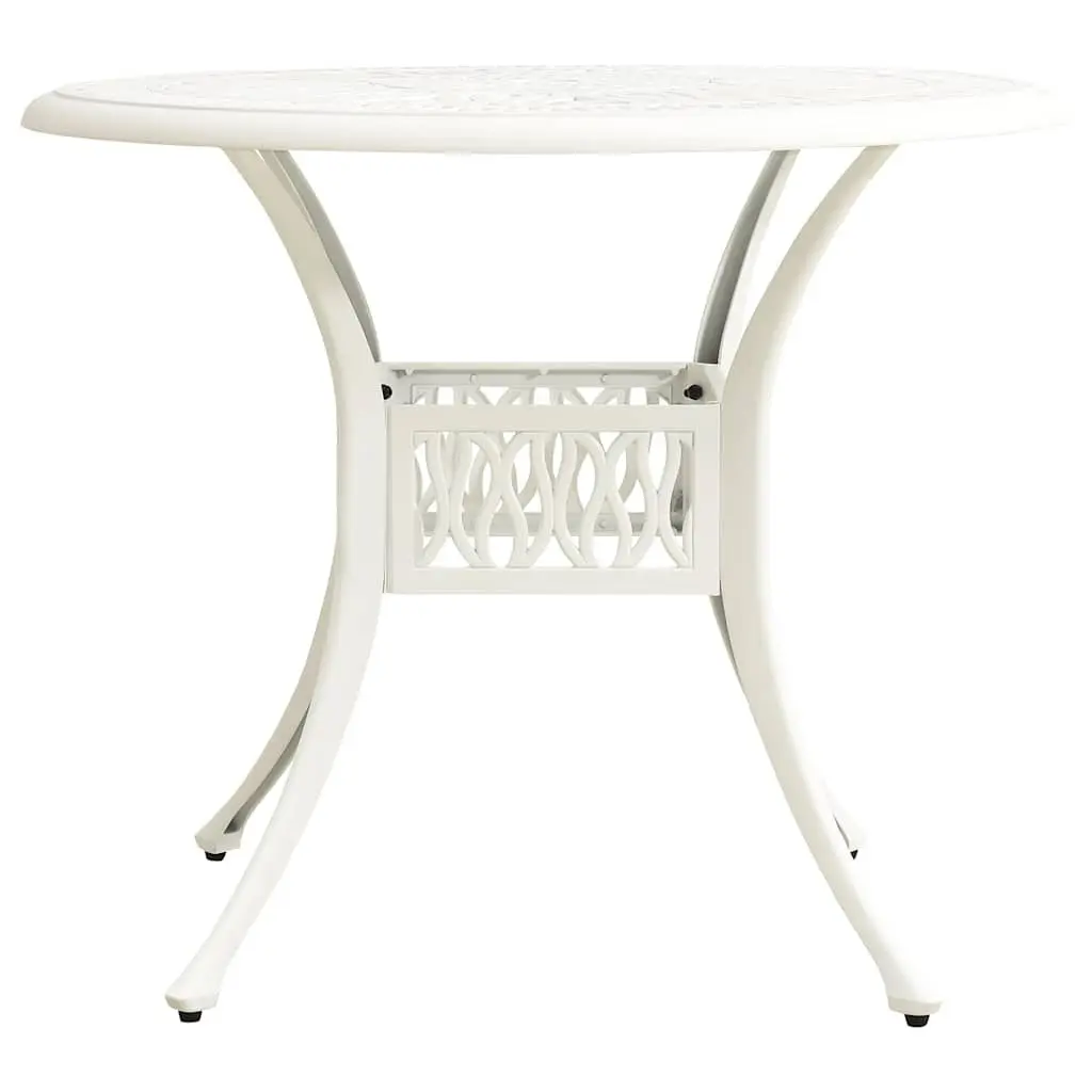 Outdoor Bistro Set 5 Piece Cast Aluminium White Table Chairs