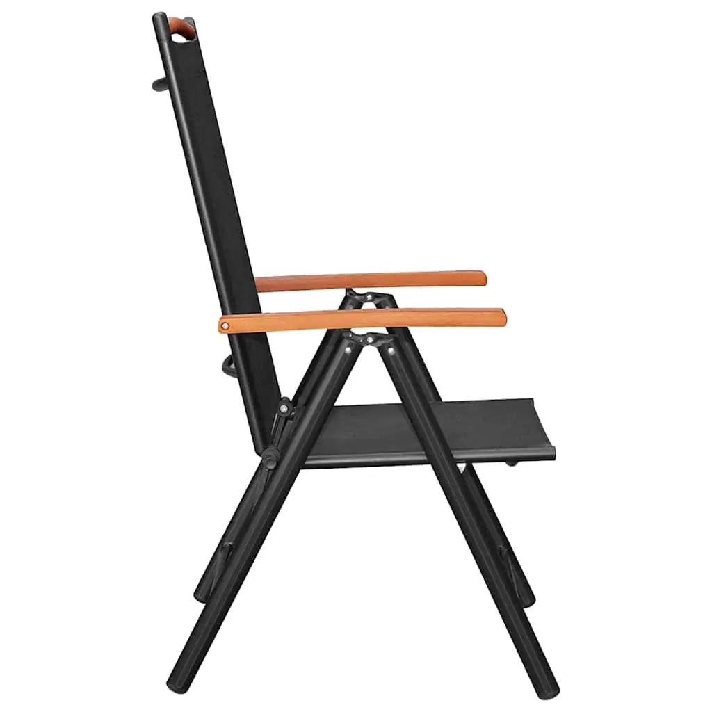 Outdoor Furniture Dining Set 9 Piece Black Aluminium Table and Chairs Powder-Coated Frame